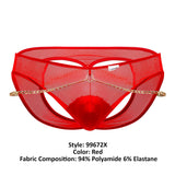 CandyMan Men's Underwear 99672X Chain Jock Briefs Color Red