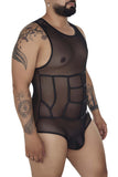 CandyMan Men's Underwear 99683X Tulle Bodysuit Color Black