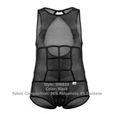 CandyMan Men's Underwear 99683X Tulle Bodysuit Color Black