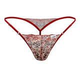 CandyMan Men's Underwear 99685 Lace Thongs Color Red-Print