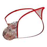 CandyMan Men's Underwear 99685 Lace Thongs Color Red-Print
