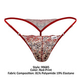 CandyMan Men's Underwear 99685 Lace Thongs Color Red-Print