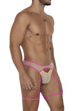 CandyMan Men's Underwear 99687 Garter Jock Two Piece Set Color Beige-Neon