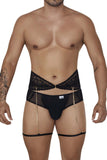 CandyMan Men's Underwear 99703X Garter Briefs Two Piece Set Color Black