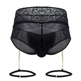 CandyMan Men's Underwear 99703X Garter Briefs Two Piece Set Color Black