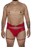 CandyMan Men's Underwear 99703X Garter Briefs Two Piece Set Color Red