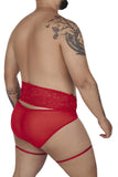 CandyMan Men's Underwear 99703X Garter Briefs Two Piece Set Color Red