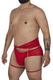 CandyMan Men's Underwear 99703X Garter Briefs Two Piece Set Color Red