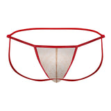CandyMan Men's Underwear 99709 Micro Lace Jockstrap Color Beige-Red