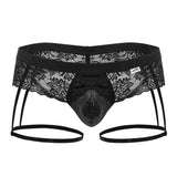 CandyMan Men's Underwear 99717 Lace Garther Jockstrap Color Black