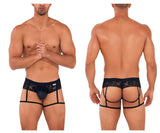 CandyMan Men's Underwear 99717 Lace Garther Jockstrap Color Black