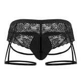 CandyMan Men's Underwear 99717 Lace Garther Jockstrap Color Black