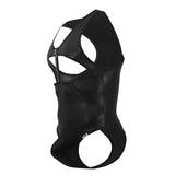 CandyMan Men's Underwear 99728X Work-N-Play Bodysuit Color Black
