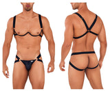 CandyMan Men's Underwear 99731 Harness-Bra Two Piece Set Color Black