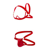 CandyMan Men's Underwear 99731 Harness-Bra Two Piece Set Color Red