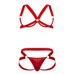 CandyMan 99731 Harness-Bra Two Piece Set Color Red