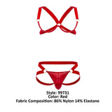 CandyMan Men's Underwear 99731 Harness-Bra Two Piece Set Color Red