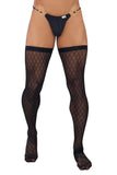 CandyMan Men's Underwear 99735 Mesh Thigh Highs Color Black