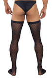 CandyMan Men's Underwear 99735 Mesh Thigh Highs Color Black