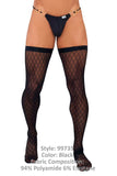 CandyMan Men's Underwear 99735 Mesh Thigh Highs Color Black