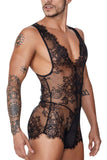CandyMan Men's Underwear 99743 Lace Bodysuit Color Black