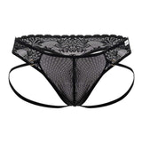 CandyMan Men's Underwear 99747 Lace Thongs Color Black