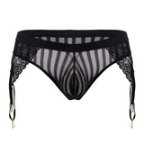 CandyMan Men's Underwear 99766 Garter Thongs Color Black