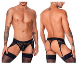 CandyMan Men's Underwear 99766 Garter Thongs Color Black