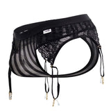 CandyMan Men's Underwear 99766 Garter Thongs Color Black