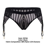 CandyMan Men's Underwear 99766 Garter Thongs Color Black