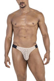 CandyMan Men's Underwear 99771 Mesh Thongs Color Beige