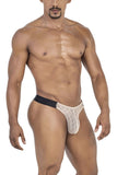CandyMan Men's Underwear 99771 Mesh Thongs Color Beige