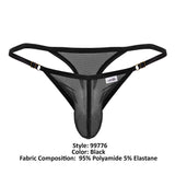 CandyMan Men's Underwear 99776 Mesh Thongs Color Black