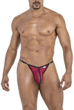 CandyMan Men's Underwear 99776 Mesh Thongs Color Burgundy