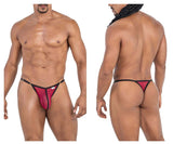 CandyMan Men's Underwear 99776 Mesh Thongs Color Burgundy