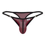 CandyMan Men's Underwear 99776 Mesh Thongs Color Burgundy