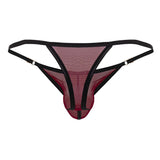 CandyMan Men's Underwear 99776 Mesh Thongs Color Burgundy