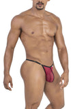 CandyMan Men's Underwear 99776 Mesh Thongs Color Burgundy
