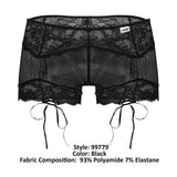CandyMan Men's Underwear 99779 Mesh Lace Trunks Color Black