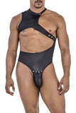 CandyMan Men's Underwear 99783 One Shoulder Bodysuit Color Black