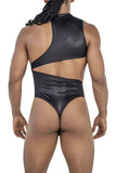 CandyMan Men's Underwear 99783 One Shoulder Bodysuit Color Black