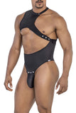 CandyMan Men's Underwear 99783 One Shoulder Bodysuit Color Black