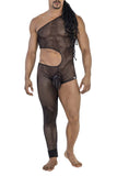 CandyMan Men's Underwear 99787 One Shoulder One Leg Bodysuit Color Black