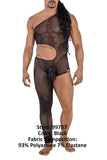CandyMan Men's Underwear 99787 One Shoulder One Leg Bodysuit Color Black
