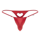 CandyMan Men's Underwear 99789 Heart Thongs Color Red