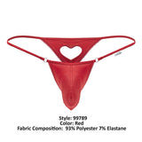 CandyMan Men's Underwear 99789 Heart Thongs Color Red