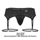 CandyMan Men's Underwear 99792 Mesh Garter Thongs Color Black