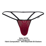 CandyMan Men's Underwear 99795 Mesh G-String Thongs Color Burgundy