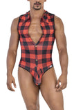 CandyMan Men's Underwear 99800 Lumberjack Bodysuit Color Red