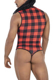 CandyMan Men's Underwear 99800 Lumberjack Bodysuit Color Red